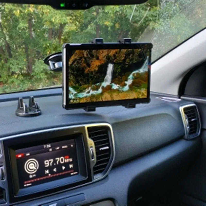 กระจกรถยนต์แท็บเล็ตรถบรรทุกหน้าต่างแดชบอร์ดผู้ถือแท็บเล็ตแท็บเล็ตดูดถ้วยสำหรับ iPad 11 12.9 Air Mini ...