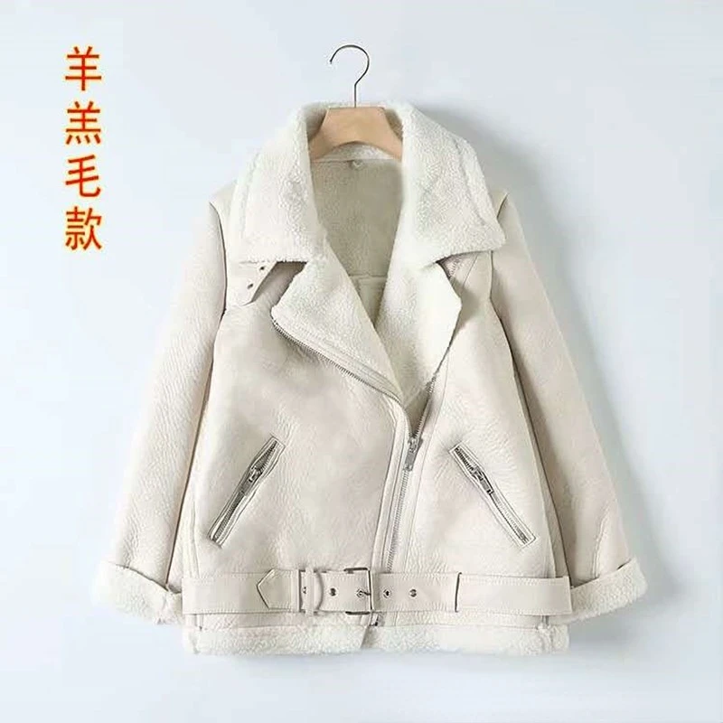 

Autumn Winter Faux Leather Jacket Women Clothing Fashion Thicken Warm Women's Coats Motorcycle Female PU Leather Jacket Lq1020