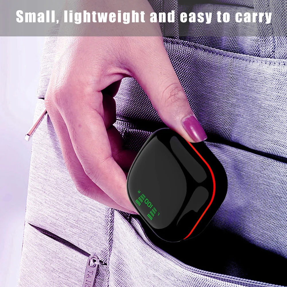 

Беспроводные наушники-вкладыши S190, мини-гарнитура, зарядная станция с дисплеем аккумулятора, автоматическое подключение, BT 5,1, эргономичный...