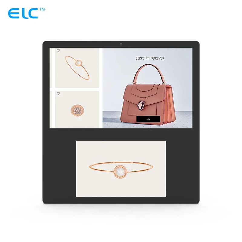 

ELC 15.6 And 10.1inch Wall Mount Capacitive Touch RK3568 Wifi Android 11 Dual Screen Advertising Machine Catering Elevator