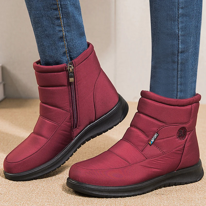 

Snow Women Boots Casual Shoes Woman Waterproof Ladies Shoes Zipper Women Shoes Fashion Plush Winter Female Booties Botas Mujer