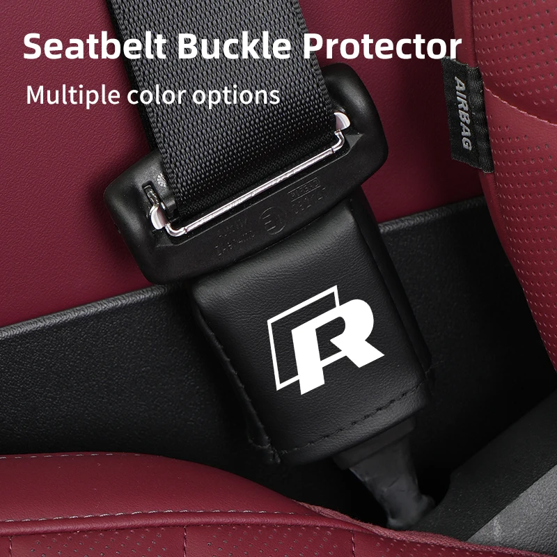 Фото Защитный кожаный чехол на пряжку ремня безопасности для VW R Scirocco Jetta Beetle Golf Passat Polo Tiguan №4