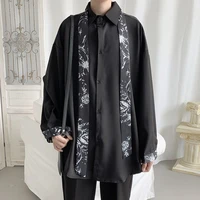 deeptown harajuku oversized black women blouses streetwear casual gothic cool long sleeve shirts with tie fashion loose goth