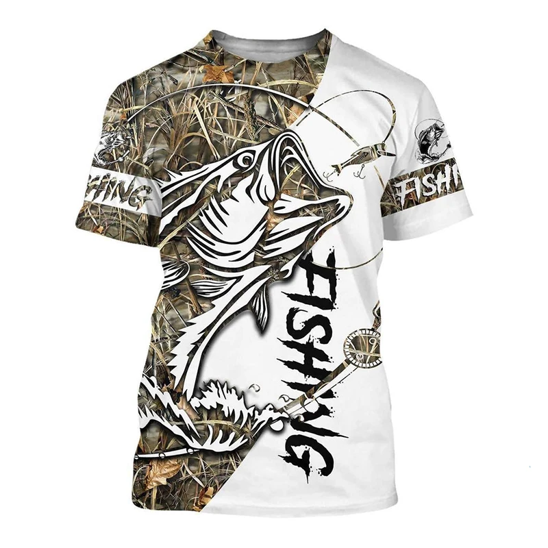 

Fishing Graphic 3D Printed Men's T-Shirt For Men Summer Tops Short Sleeve Crewnack Fashion Casual Oversized Tee Shirt Camisetas