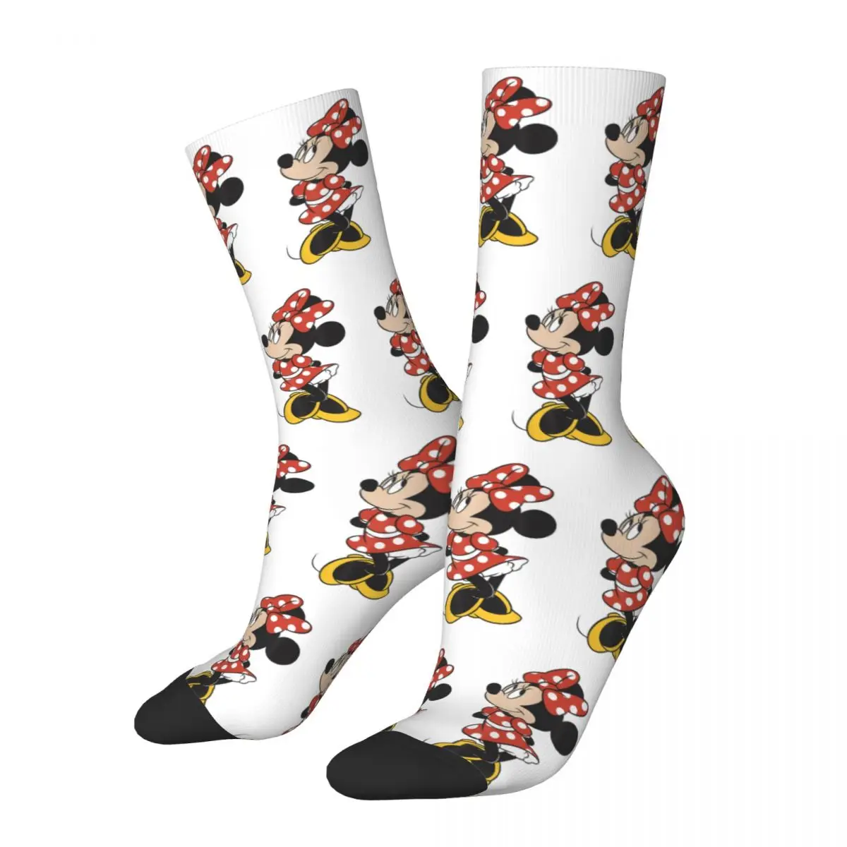 Happy Men's Socks Harajuku Disney Mickey And Friends Sock Polyester Minnie Mouse Skateboard Women's Sock Summer Autumn Winter