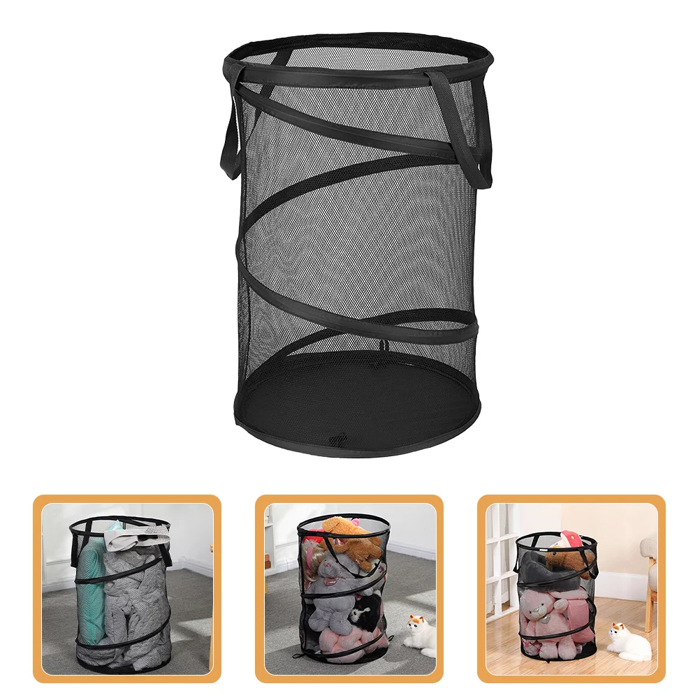 

Folding Laundry Basket Household Simple Mesh Collapsible Clothes Sundries Organizer Foldable Baskets