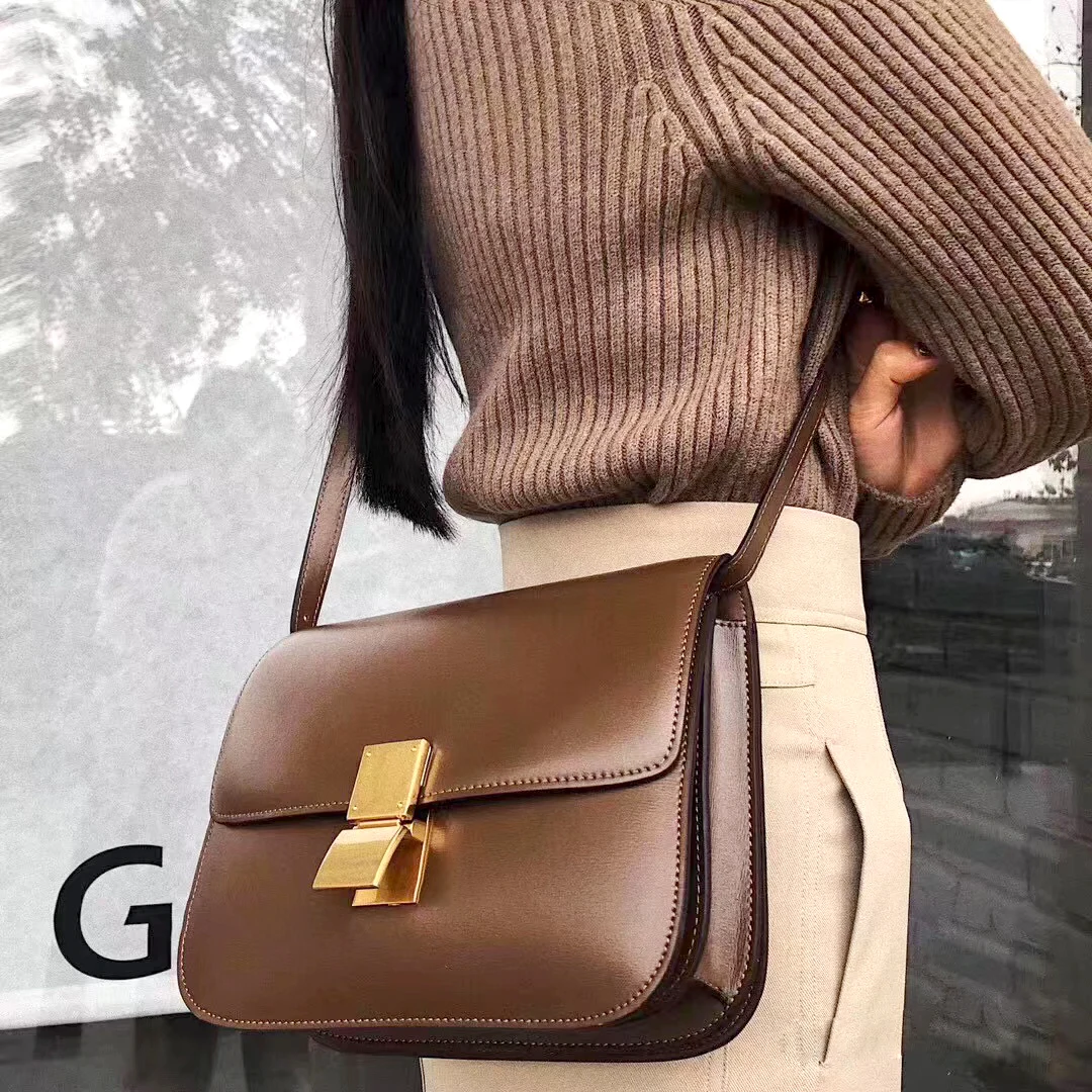 Luxury Brand Women's Bag Retro Fashion High Quality Classic Leather One Shoulder Messenger Bag Flip Handbag