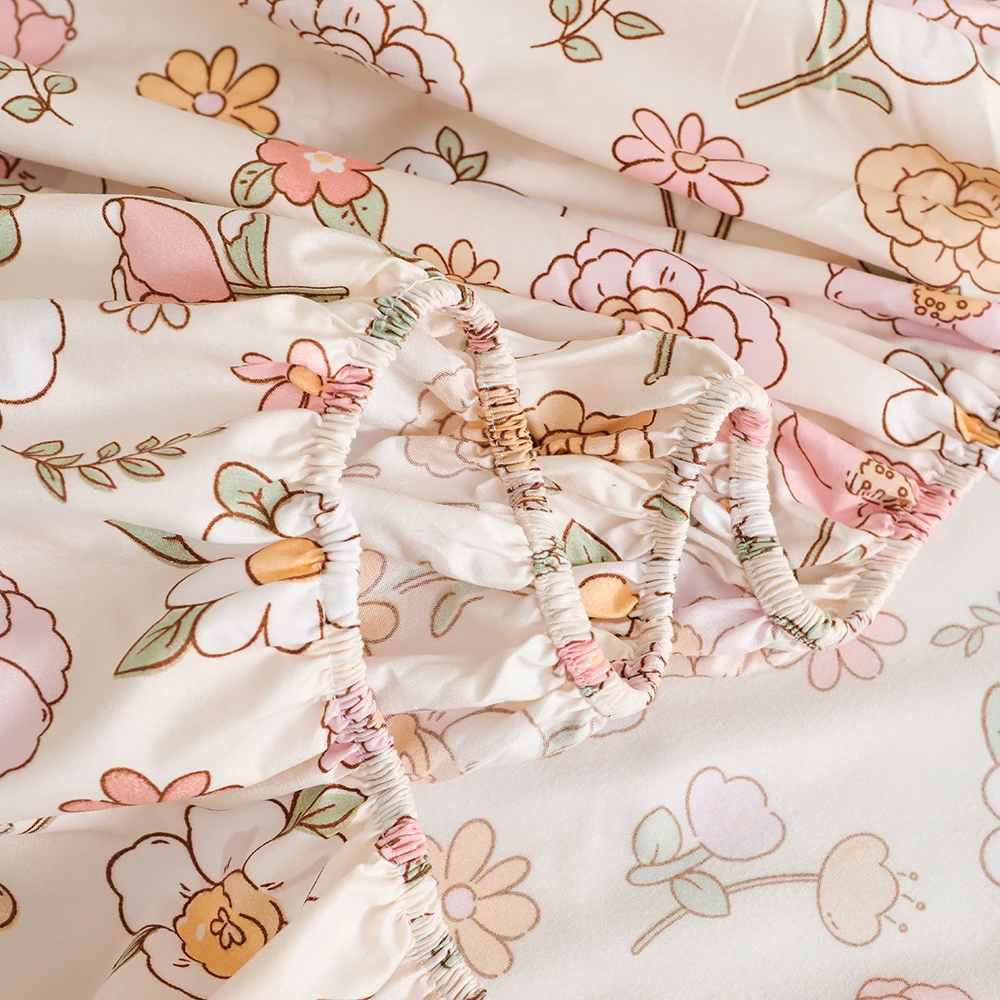 Осенне-весенняя постельная простыня с розовым цветком Sabanas эластичный