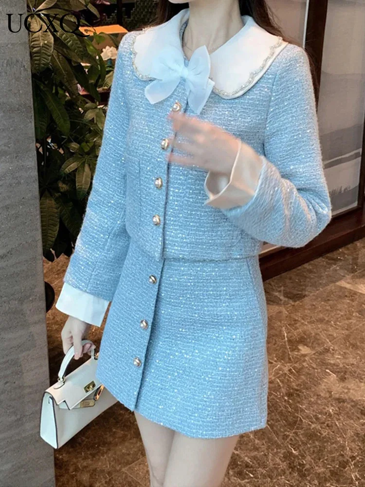 UCXQ модные комплекты Tide элегантный темпераментный комплект с лацканами и