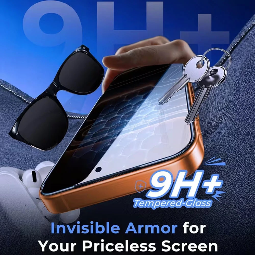 3 шт. защитных стекол HD для iPhone 16 Pro Max, 17 Air, 15, 14 Plus, 13, 12, 16e, 11, X, XR, XS, 6, 7, 8 PLUS, SE – Закаленное стекло, простая установка (art.: 3920dad5cbb07) - 3920dad5cbb07