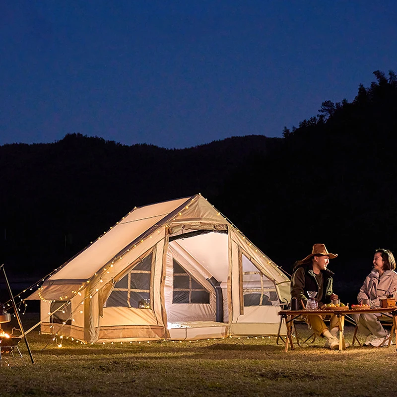 Waterproof Inflatable Tent Luxury Camping Hotel Tent 5-8 People Larger Portable Camping Tent With Air Pump for Family Party