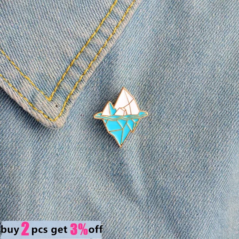 Игольницы-броши Badge Drop Shipping Iceberg с рисунком эмали на воротнике, декоративные аксессуары для джинсов с подарком для друга, оптом.