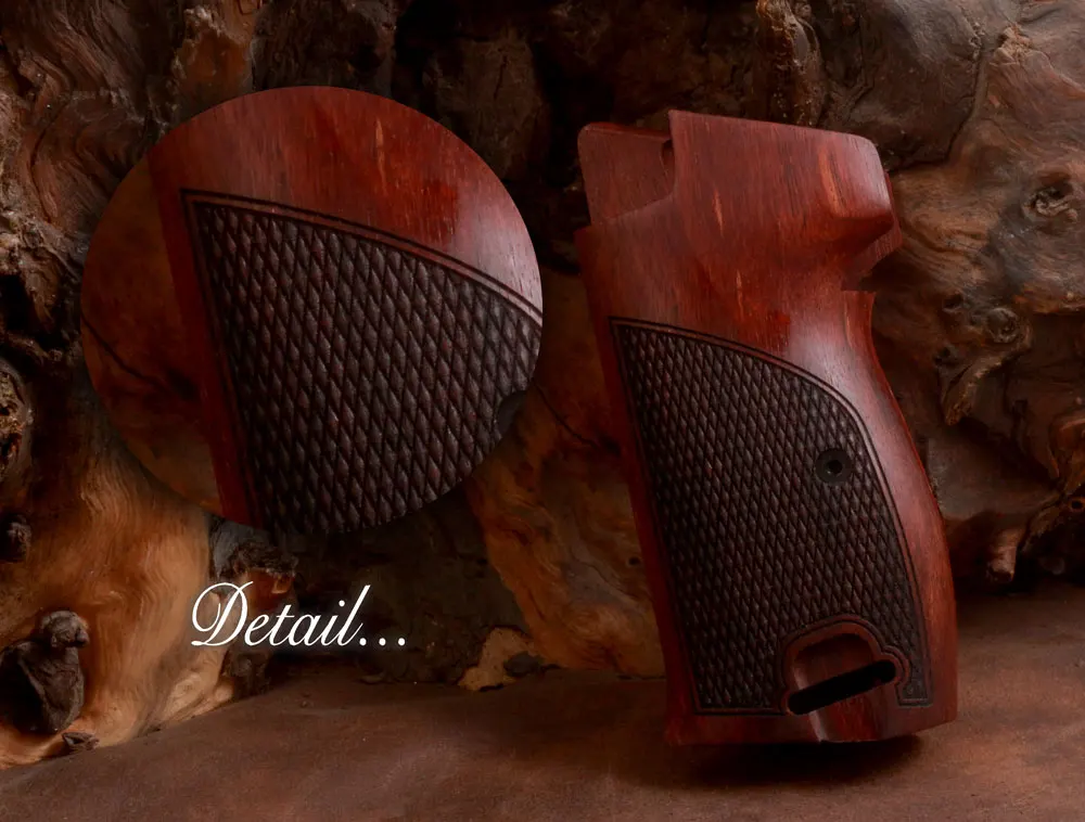 

Ksd SIG P210 P210-5 Sport / P210-6 Sport Model Compatible Rosewood Grip (with magazine release on top, with lanyard ring)