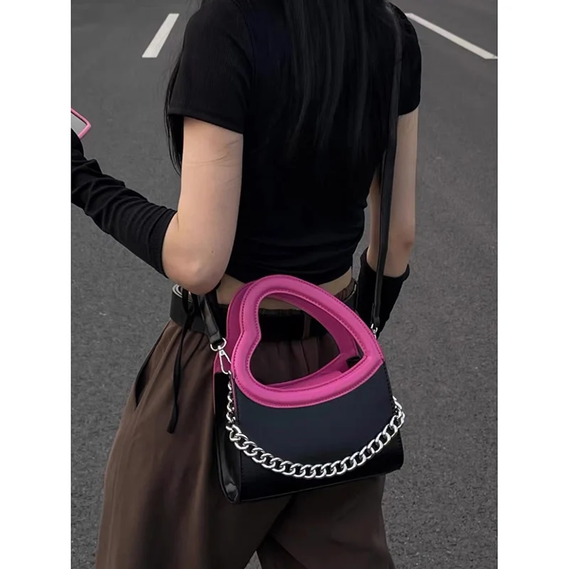 Нишевый дизайн цветная контрастная Женская Модная креативная сумка через плечо
