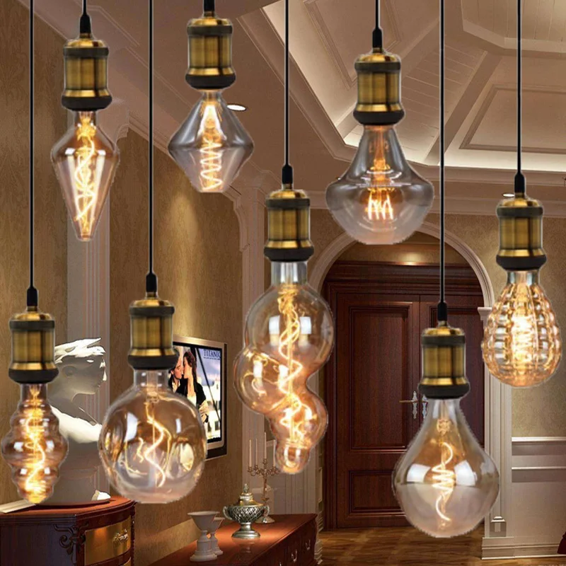 

Edison Bulb E27 220V 4W ST64 G80 G90 G95 G125 T300 Retro Ampoule Vintage Incandescent Bulb edison Lamp Filament Light Bulb Decor
