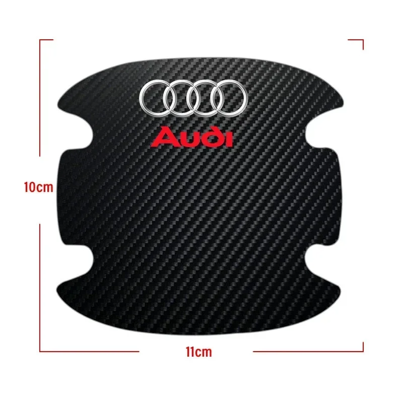 4 шт. защитная наклейка на дверную ручку автомобиля эмблема Стайлинг для Audi B7 B5 B6 B8