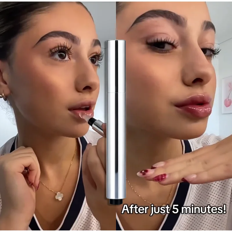 Фото Lip Plumper Стойкая нежная пухлая губа Увлажняет губы Plumps с растительными экстрактами Высококачественная сыворотка для объема губ Уход за губами №1