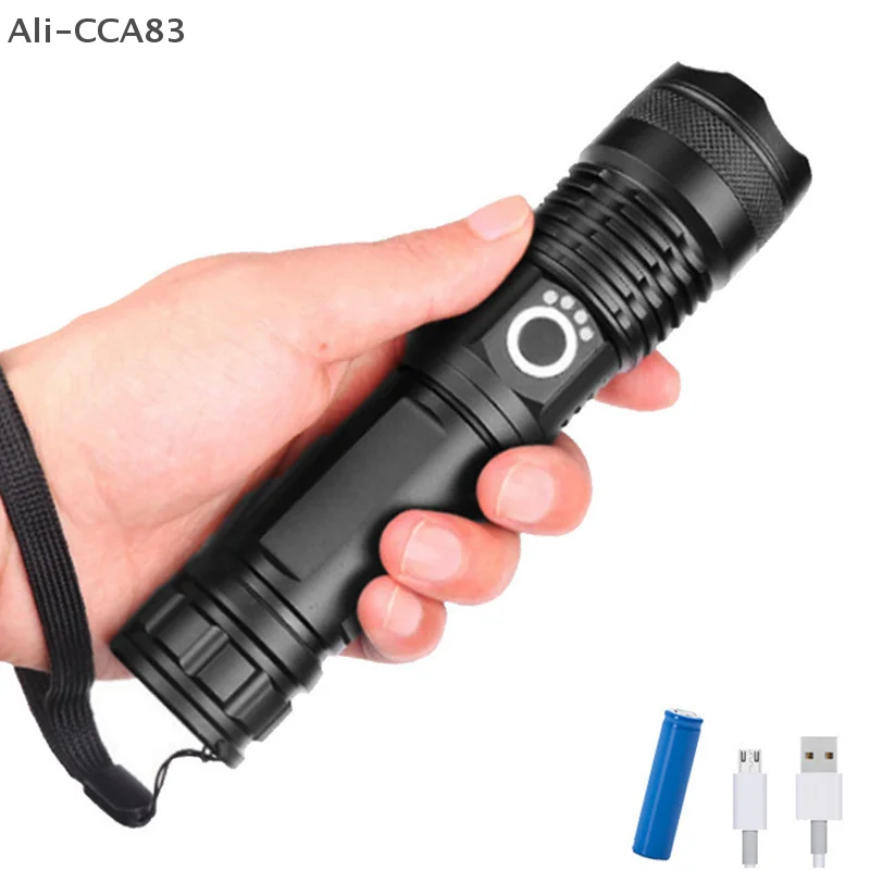Фото XHP50.2 Led Flashlight With Battery Level Display Rechargeable 4 Core Torch Zoom Usb Hand Lantern For Camping Outdoor Emergency №5