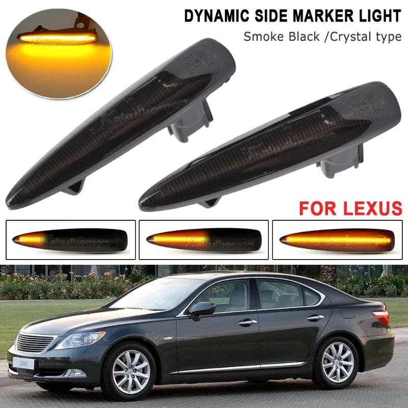 Фото Для Lexus IS F LS460 LS460L LS600h LS600hL LX570 LX450D 2 штуки светодиодных динамических боковых указателей поворота с последовательным миганием. №2