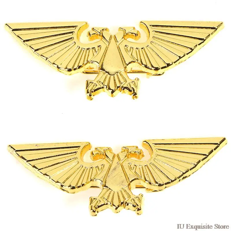 

1Pc Head Eagle Of Empire Badge Imperial Aquila Pin Golden Double Brooch 2021 Brooch Jewelry Luxury Clothing Dressing Accessories
