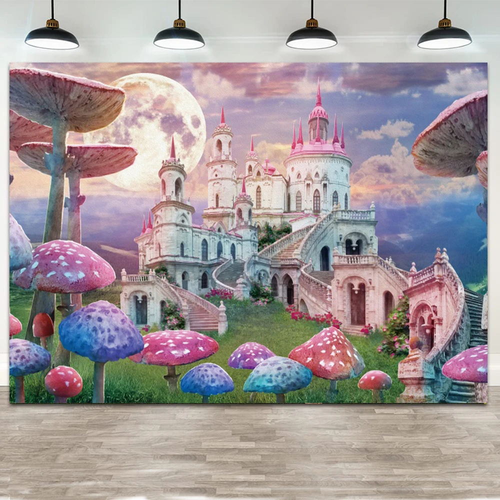 

Castle Palace Newborn Photography Backdrops Kids Princess Birthday Party Portrait Indoor Photocall Props for Photo Studio Banner