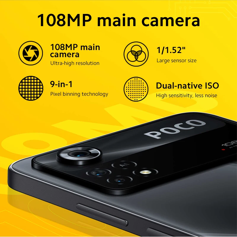 global version poco x4 pro 5g nfc smartphone 128gb256gb snapdragon 695 octa core 108mp camera 6 67120hz amoled display 5000mah free global shipping