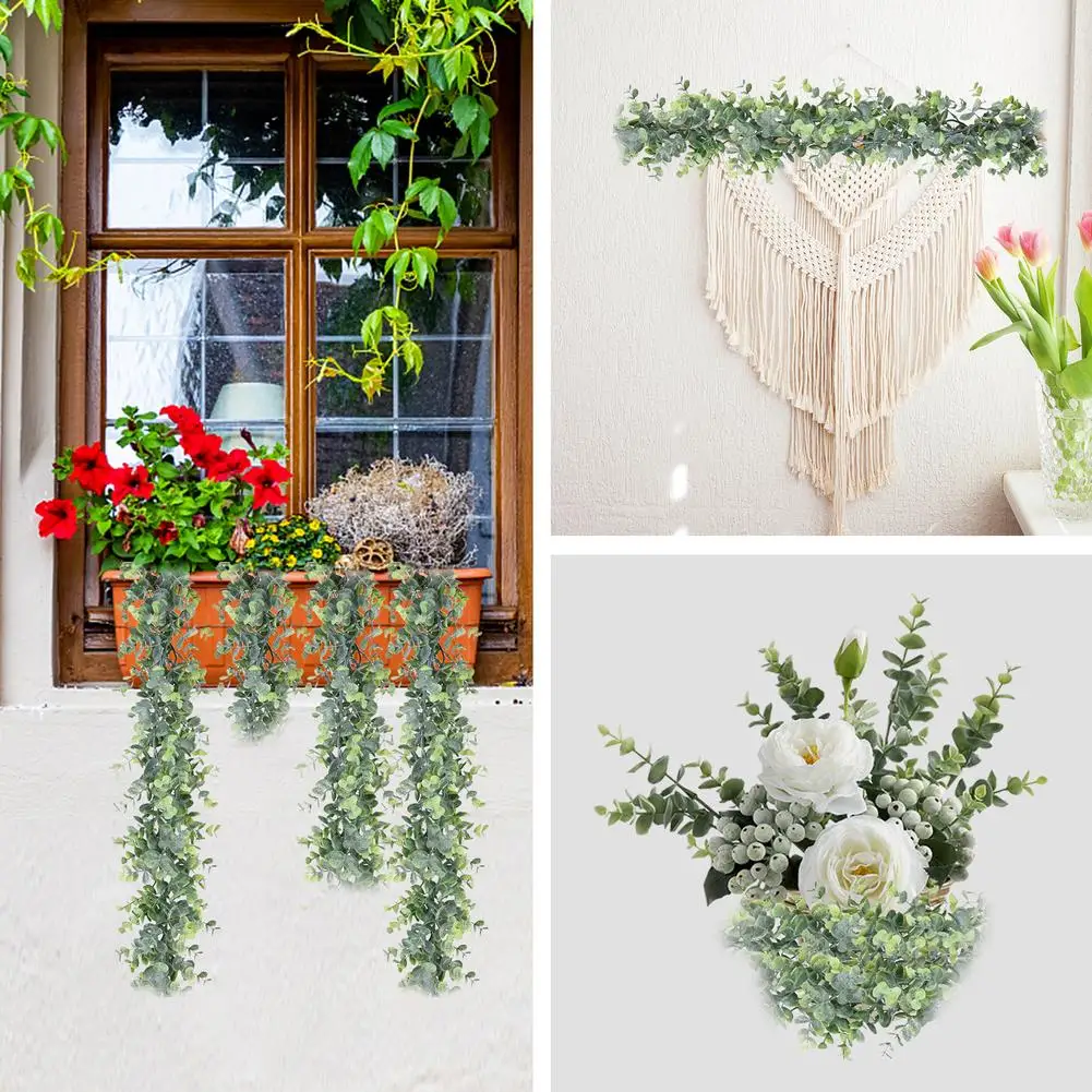 

NEW 4pcs 1.8m Artificial Vines Eucalyptus Leaves Garland Hanging Fake Greenery Plant For Wedding Backdrop Arch Wall Decor