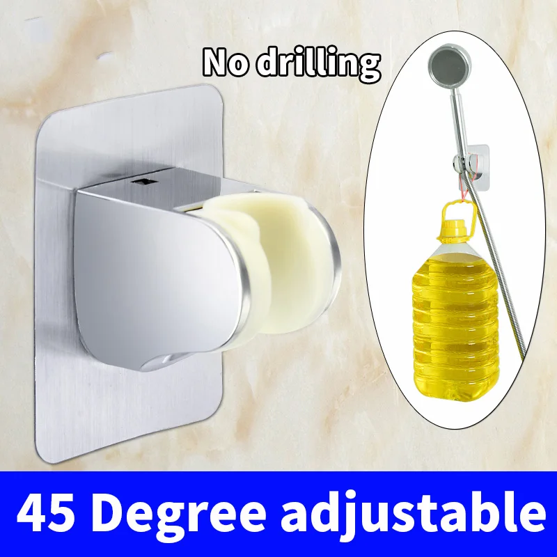 

Useful Adjustable Polished Self-adhesive Handheld Suction Up Drill-free Shower Head Holder Showerhead Rack Punch-free Adjustable