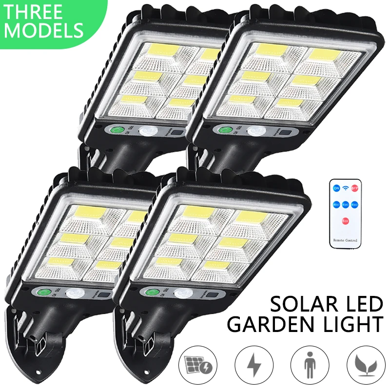 

4PCS LED Solar Street Lights Outdoor Solar Lamp Waterproof Motion Sensor Light Security Lighting for Garden Patio Yard Light