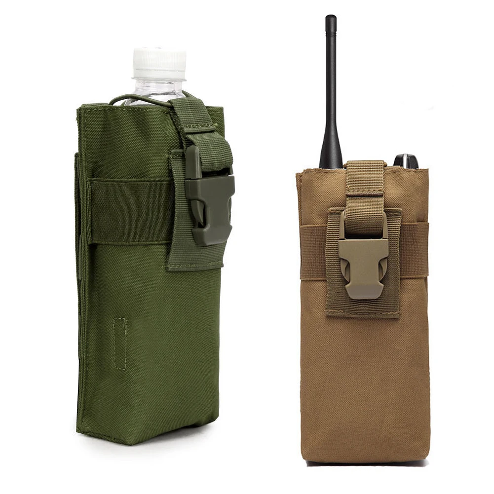 

Military Tactical Water Bottle Bag Molle Radio Pouch Airsoft Paintball Camping Hunting Tools Holder Pack Walkie Talkie Holster