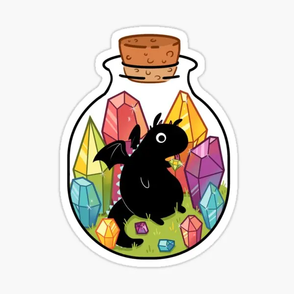 

Dragon In A Bottle 5PCS Stickers for Home Cute Background Anime Laptop Decor Cartoon Funny Art Bumper Wall Stickers Print Car