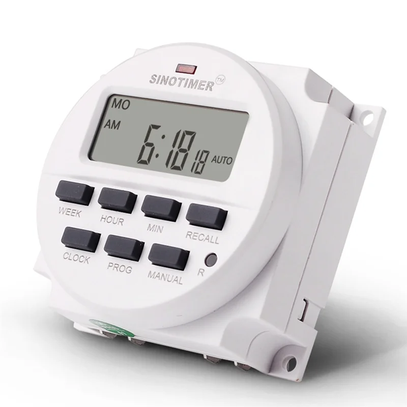 Цифровой программируемый таймер SINOTIMER Tm618N-2 Lcd 1 6 дюйма 220 В переменного тока 7 дней