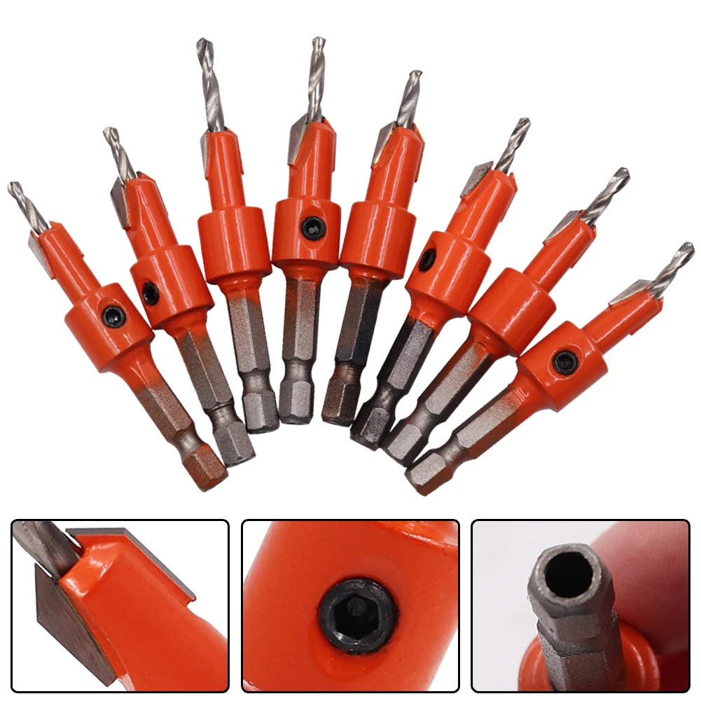 

Drill Bit Countersink Counterbore Drilling Durable Hex Shank Home Power Tools Replacement Salad Drill Step Woodworking Tool