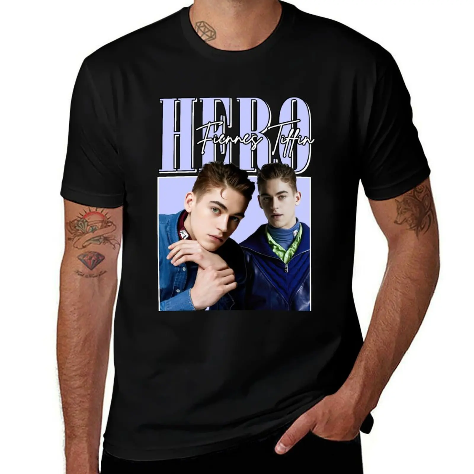 Фото Винтажная футболка Hero Fiennes Tiffin 90-х годов, спортивная дышащая футболка с короткими рукавами №1