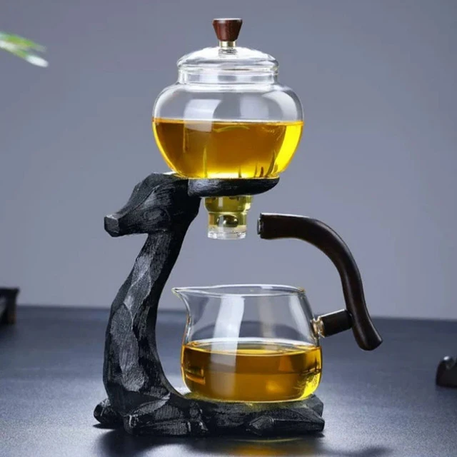 

Креативный автоматический чайный сервиз в форме лося, чайный сервиз Pu'er Oolong, чайник и чашка, термостойкий стеклянный чайник с основанием