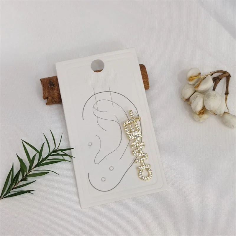 

Personalized letter ear bone clip metal delicate zircon ear jewelry trendy women