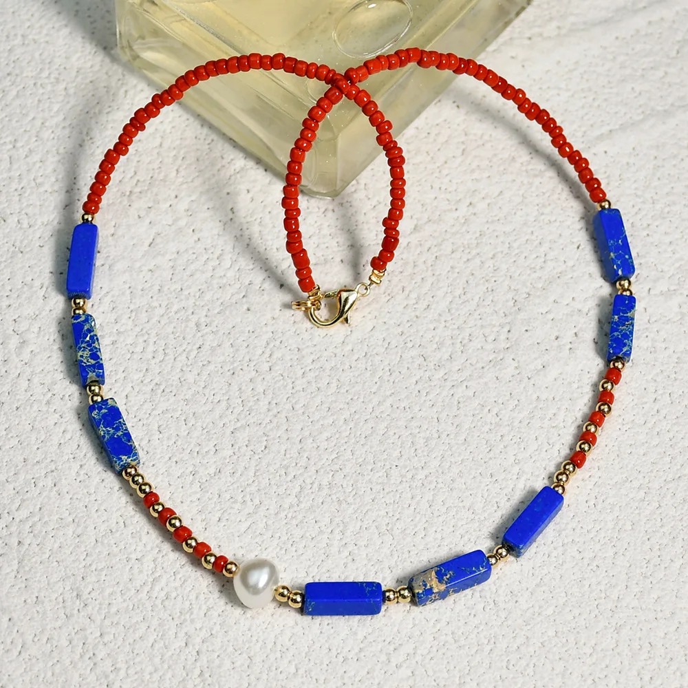 

Bohemia Seed Beads Simple Pearl Choker Necklace Women's Korean Fashion Wild Sweet Colorful Collars Y2K Girl Jewelry Gift