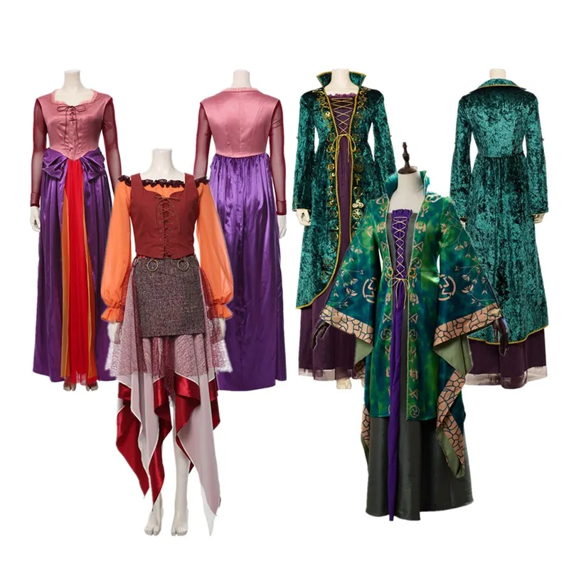 

Костюм для косплея взрослых женщин Winifred Мэри Сара Сандерсон наряды на Хэллоуин Карнавальный Костюм