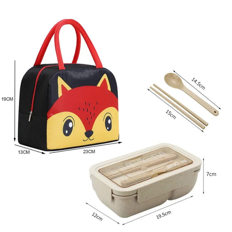 Ланч-бокс для микроволновки 850 мл из пшеничной соломы сохраняет свежесть детей