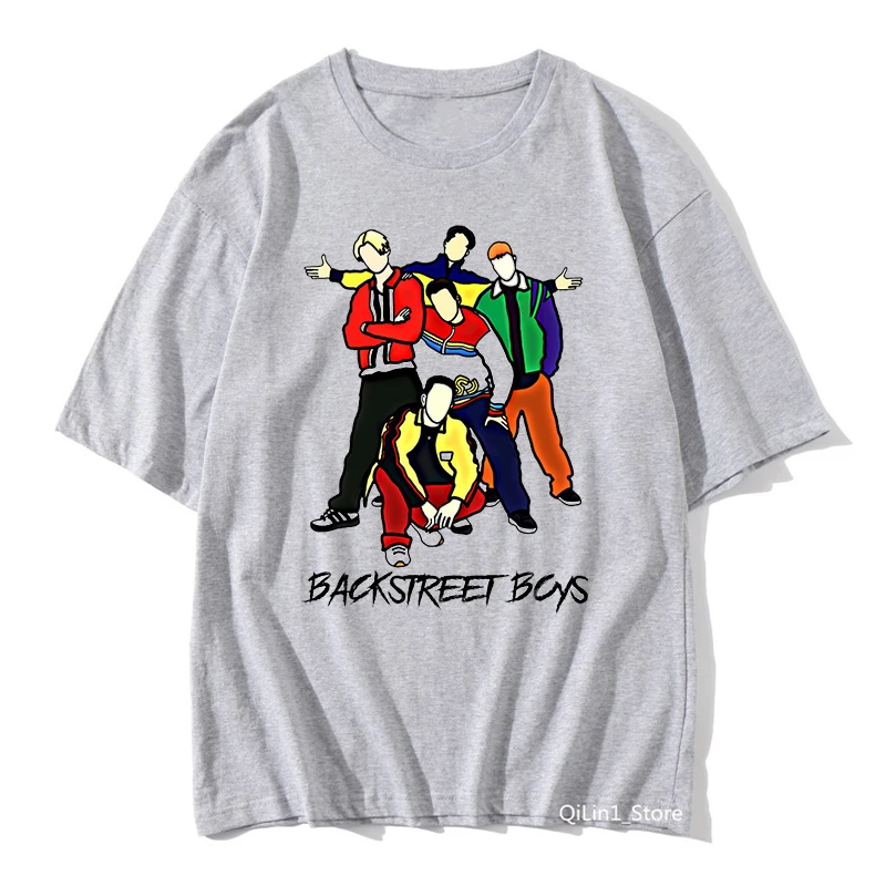 

Backstreet Boys Cartoon Print Gray Tshirt Women Fashion White/Pink/Yellow T Shirt Female Summer Tops Tee Shirt Femme Streetwear