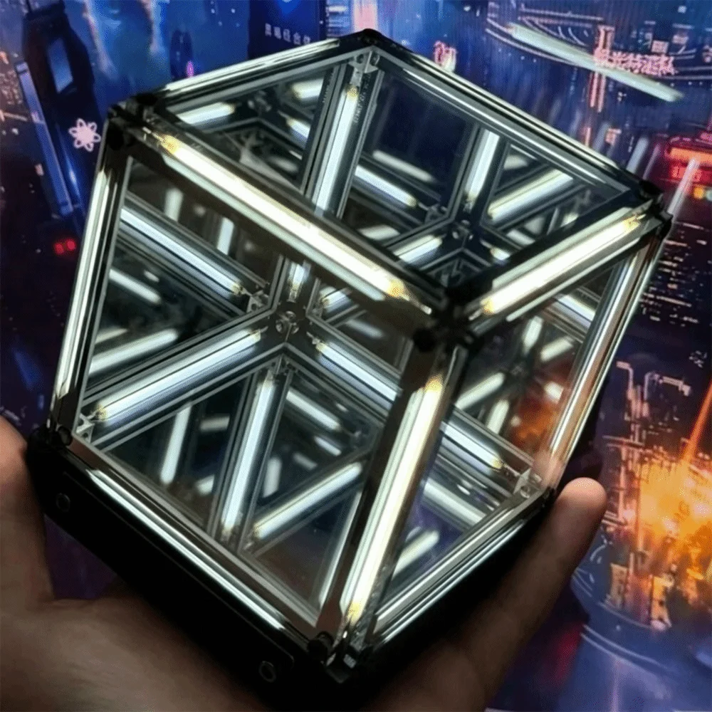 Фото Настольный светильник Maglev Hypercube 4D с технологией магнитной левитации, прозрачный куб, светодиодная подсветка, электронная игра, ночник №4