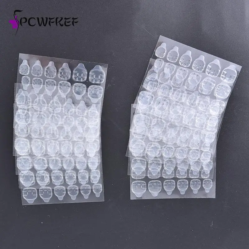 10Sheet/pack False Nails Sticker Transparent Double-Side Adhesive Tapes Stickers Press On Fake Nail Tips Extension Stick Tools