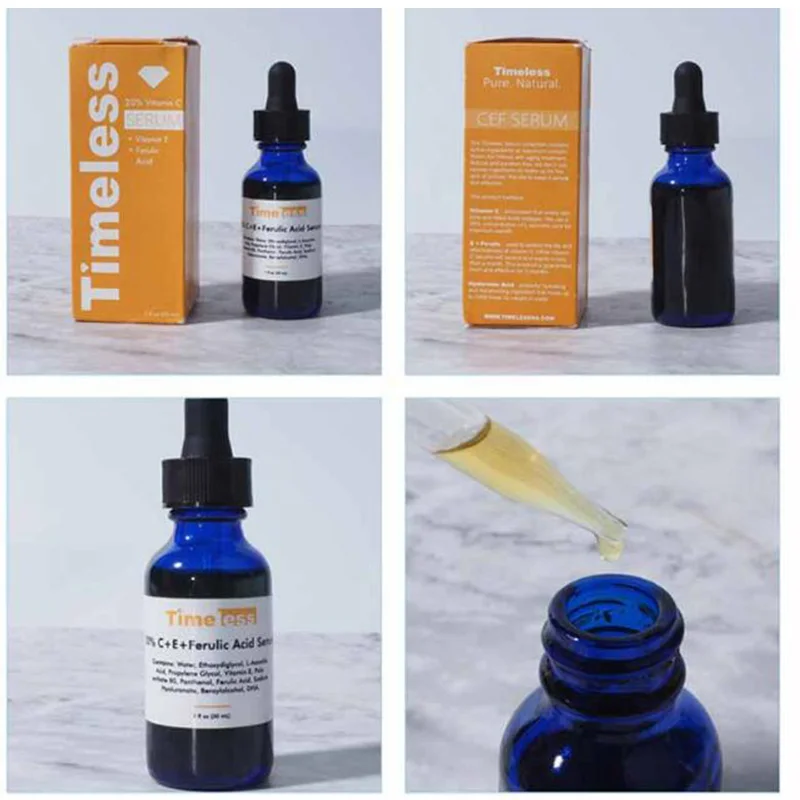 

TIMELESS 20% VITAMIN C + E FERULIC ACID SERUM 1 OZ ANTIOXIDANT WHITENING FACE C E F SERUM ANTI WRINKLE SKIN CARE ESSENTIAL 30ML