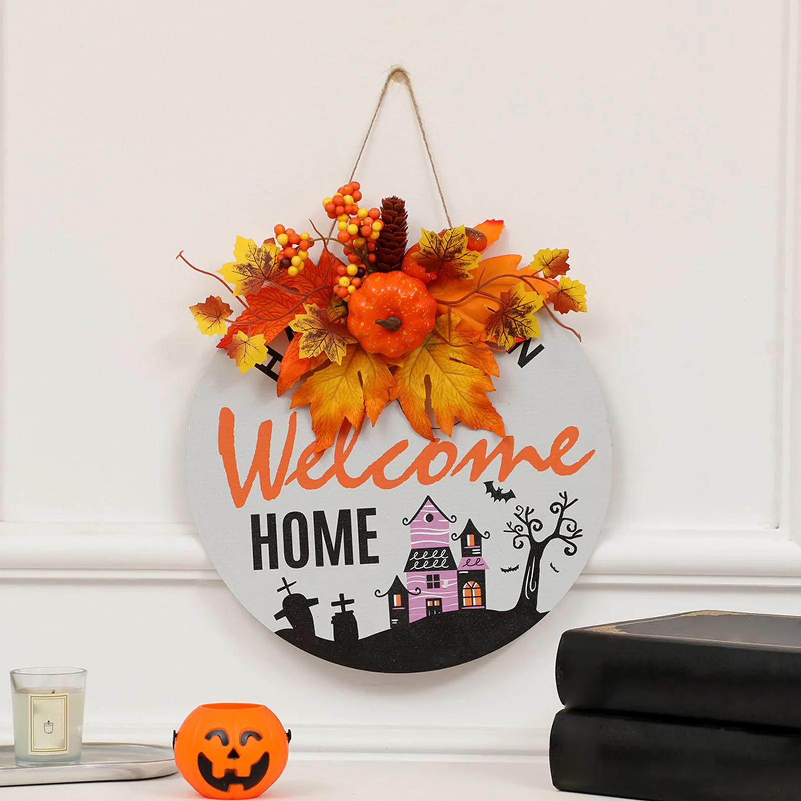 

Дверной знак на Хэллоуин, подвесные настенные украшения для гостиной, искусственные буквы, деревенский декор для кофейного бара