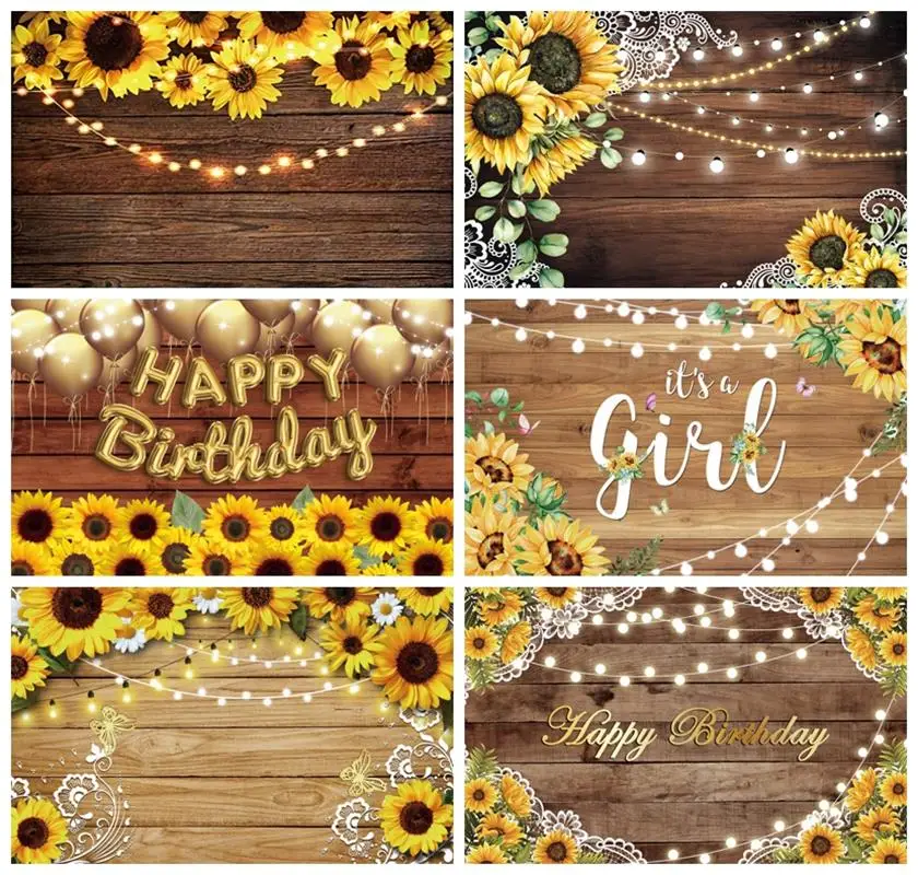 Фон для фотосъемки с изображением подсолнухов