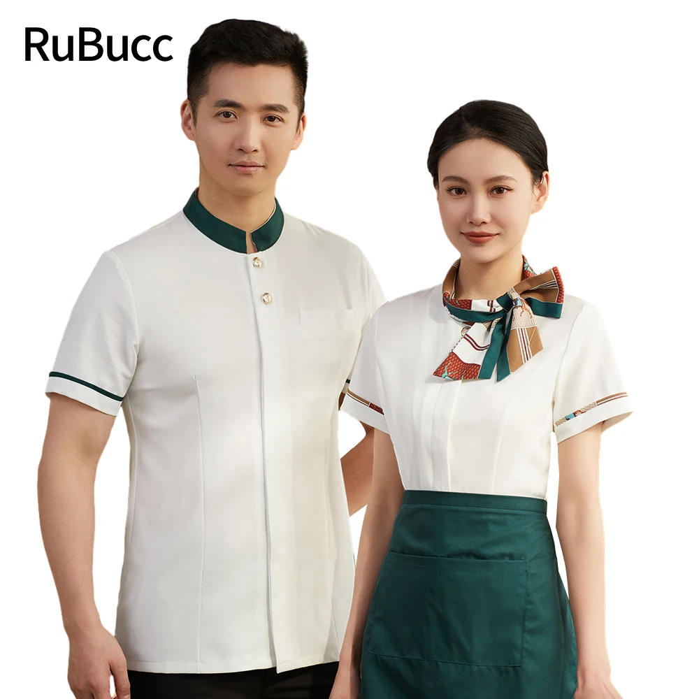 

Waiter Tops Work Clothes Receptionist Sushi Costume Fast Food Restaurant Workshop Salon Supermarket Clothes Men Women Overalls