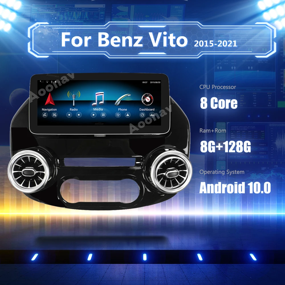 

2 din Android car radio For Mercedes Benz V Class Vito Viano Valente Metris W447 2015-2020 multimedia Radio auto Google carplay