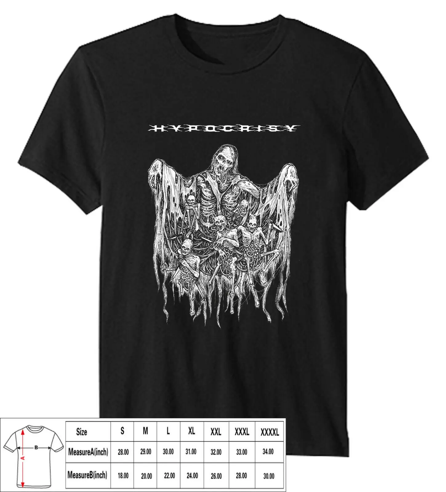 Новая футболка с надписью Hypocrisy death metal band из тяжелого хлопка