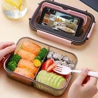 transparent lunch box for kids food storage container lids leak proof microwave food warmer snacks bento box food container