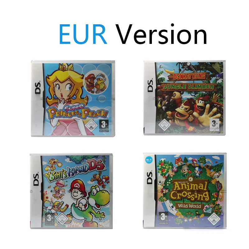 

EUR Version DS Game Yoshi's Island Princess Peach Jungle Climber Animal Crossing NDSI 2DS 3DS XL Game Card English Language